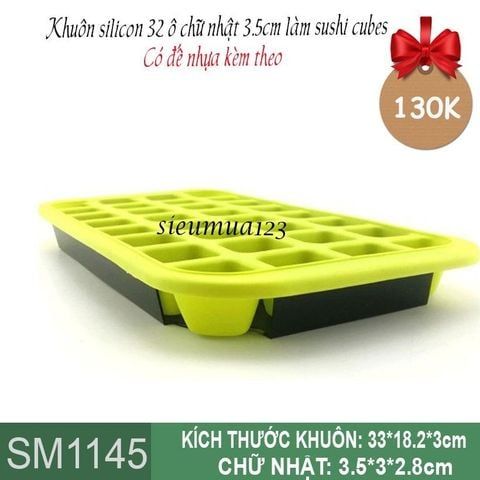 Khuôn silicon 32 ô chữ nhật 3,5cm làm sushi cubes ( SM1145 )