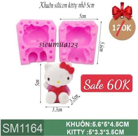 Khuôn silicon con mèo Kitty nhỏ 5cm ( SM1164 )