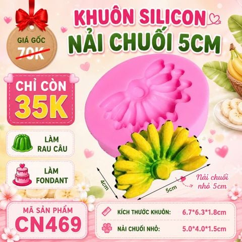 Khuôn silicon nải chuối nhỏ 5cm ( CN469 ) làm chè trôi nước nải chuối - mẫu 2024