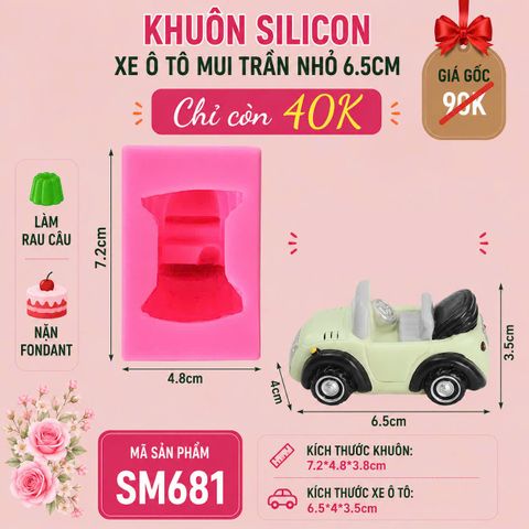 Khuôn silicon chiếc xe hơi ô tô mui trần nhỏ 6,5cm ( SM681 )