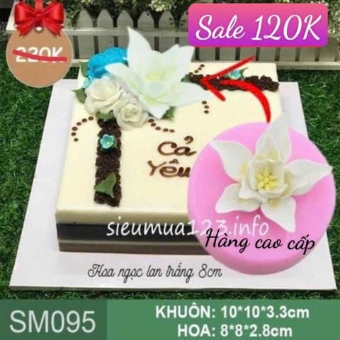 Khuôn silicon hoa Ngọc Lan trắng nhụy vàng 8cm ( SM095 )