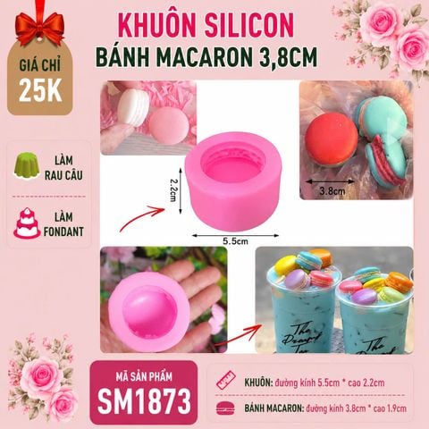 Khuôn silicon bánh macaron 3,8cm ( SM1873 ) mẫu 2024