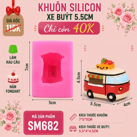 Khuôn silicon chiếc xe ô tô buýt 5,5cm ( SM682 )