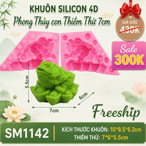 Khuôn Silicon 4D Phong Thủy con Thiềm Thừ 7cm ( SM1142 )
