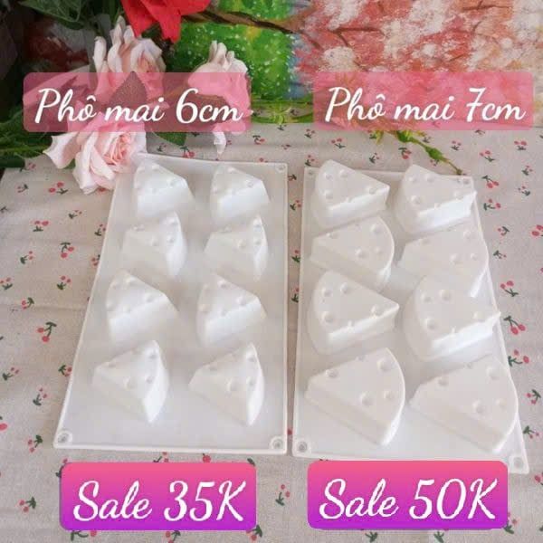 Khuôn silicon làm bánh mousse 8 miếng phô mai 6cm ( SM1889 ) mẫu 2024 ( CÒN NHIỀU )