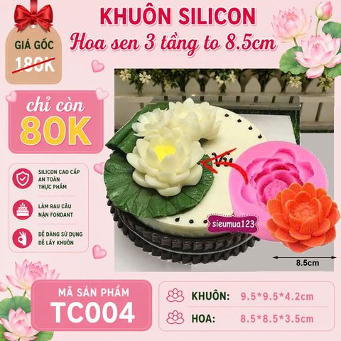 Khuôn silicon làm rau câu hoa sen 3 tầng 8,5cm ( TC004 )