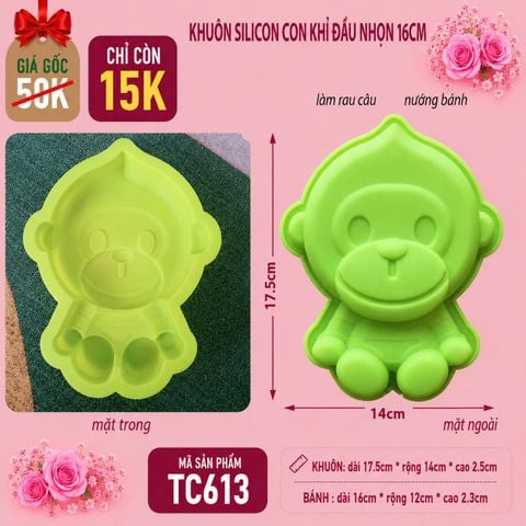 Khuôn silicon con khỉ đầu nhọn 16cm ( TC613 )