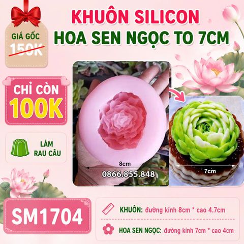 Khuôn silicon hoa sen ngọc to 7cm ( SM1704 )