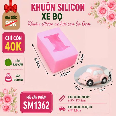 Khuôn silicon chiếc xe hơi ô tô con bọ 6cm ( SM1362 )
