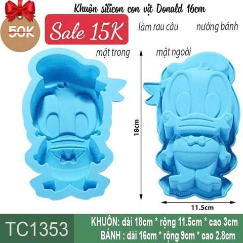 Khuôn silicon con vịt Donald 16cm ( TC1353 )