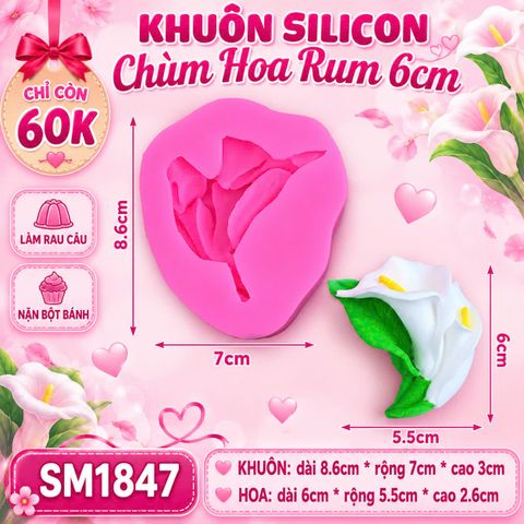 Khuôn silicon chùm hoa rum 6cm ( SM1847 )