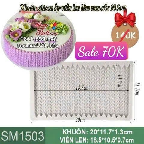 Khuôn silicon ốp viền len làm rau câu 18,5cm ( SM1503 )