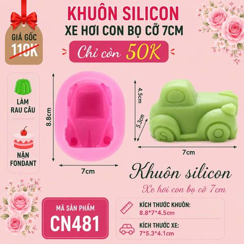 Khuôn rau câu silicon 4d : Khuôn xe hơi con bọ cổ ( CN481 )