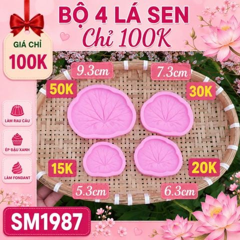 Khuôn silicon bộ 4 lá sen ( SM1987 )