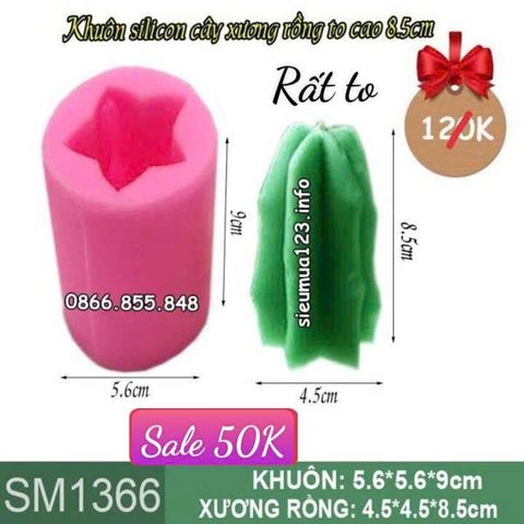 Khuôn silicon  cây xương rồng to cao 8,5cm ( SM1366 )