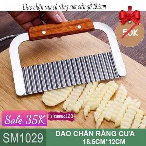 Dao chận lỡ rau củ răng cưa cán gỗ ( SM1029 )