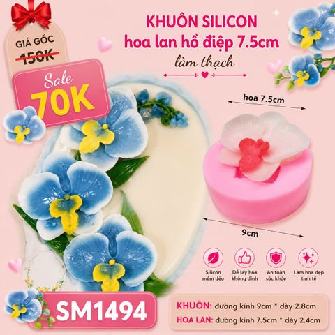 Khuôn silicon hoa lan hồ điệp 7,5cm ( SM1494 )