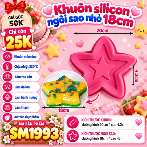 Khuôn silicon làm bánh rau câu ngôi sao 18cm ( SM1993 )