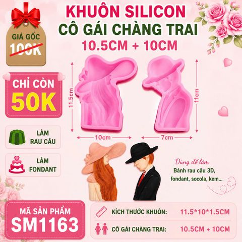Khuôn silicon cô gái girl chàng trai 10cm ( SM1163 )