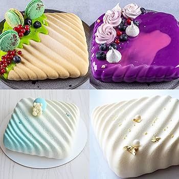 Khuôn silicon làm bánh mousse vuông sọc xiên 18cm ( TC980 )
