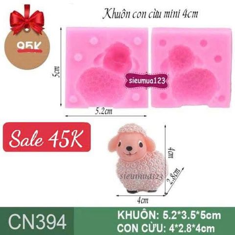 Khuôn silicon con cừu mini 4cm ( CN394 )