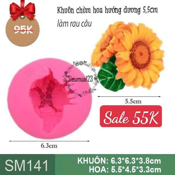 Khuôn silicon chùm hoa hướng dương 5,5cm ( SM141 )