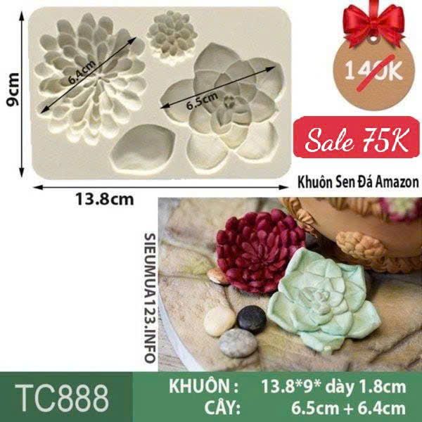 Khuôn silicon làm fondant Sen Đá Amazon 4 Kiểu ( TC888 )