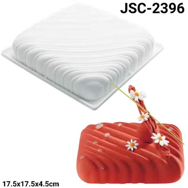 Khuôn silicon làm bánh mousse vuông sọc xiên 18cm ( TC980 )