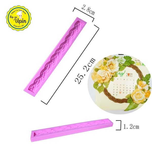 Khuôn silicon dây viền thừng xoắn dài 23,3cm ( TC592 )