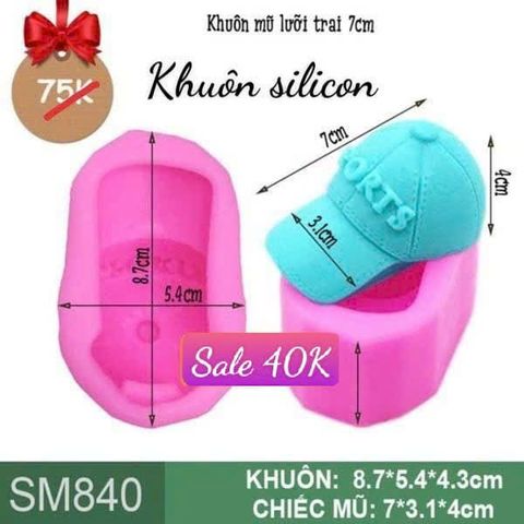 Khuôn silicon cái nón lưỡi trai 7cm ( SM840 )