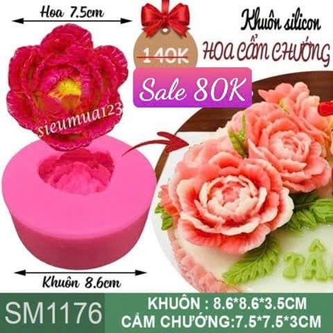 Khuôn rau câu silicon hoa cẩm chướng Thái 7,5cm ( SM1176 )