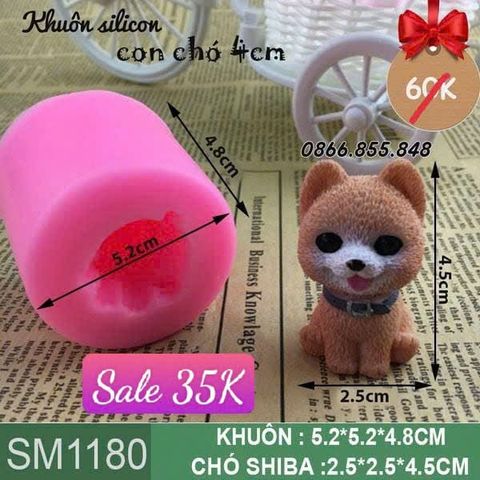 Khuôn silicon làm rau câu con chó shiba nhỏ 4,5cm ( SM1180 )