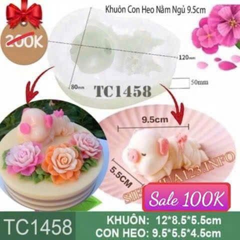 Khuôn silicn làm rau câu Con Heo Nằm Ngủ 9,5cm ( TC1458 ) 345gr