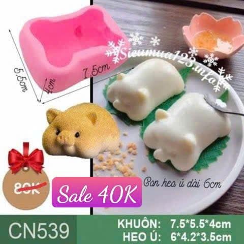 Khuôn silicon làm rau câu con heo ú 6cm ( CN539 )