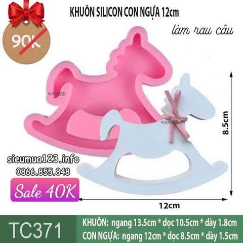Khuôn silicon con ngựa bập bênh 12cm ( TC371 )