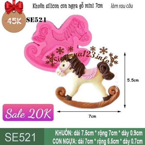 Khuôn silicon con ngựa gỗ mini 7cm ( SE521 )