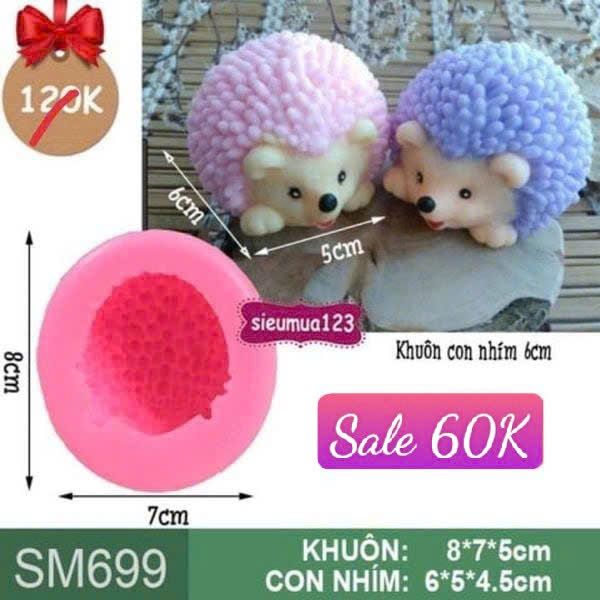 Khuôn silicon làm rau câu con nhím to 6cm ( SM699 )