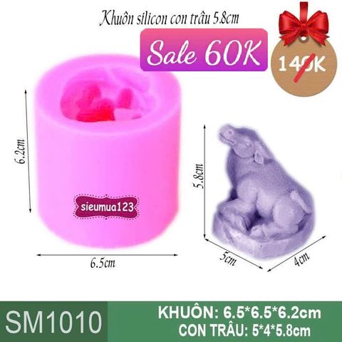 Khuôn rau câu silicon con trâu 5,8cm ( SM1010 )