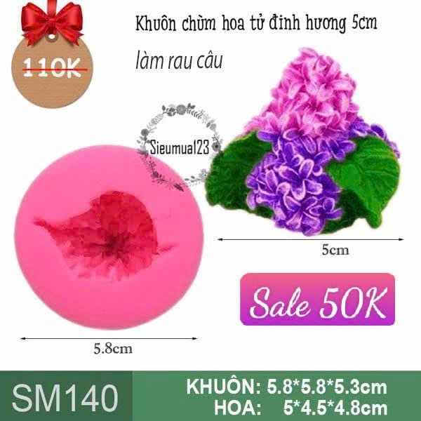 Khuôn silicon chùm hoa tử đinh hương 5cm ( SM140 )