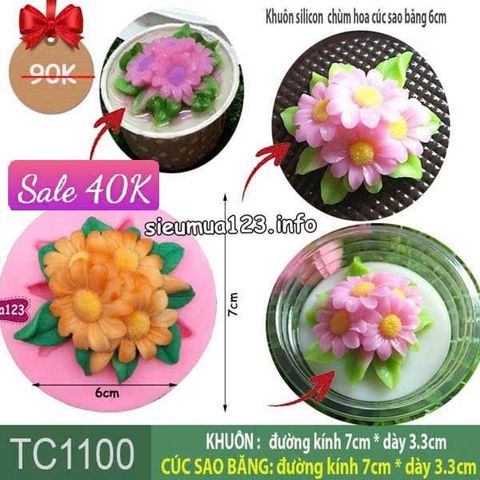 Khuôn silicon chùm hoa cúc sao băng 6cm ( TC1100 ) làm rau câu