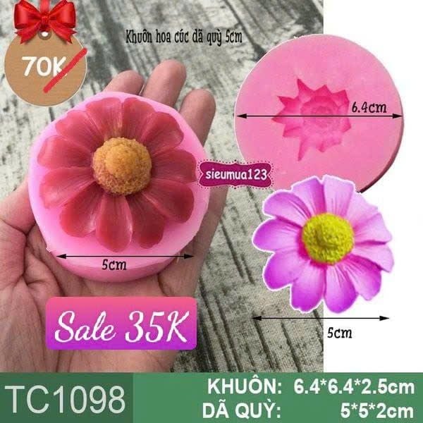 Khuôn rau câu silicon hoa cúc dã quỳ 5cm ( TC1098 )