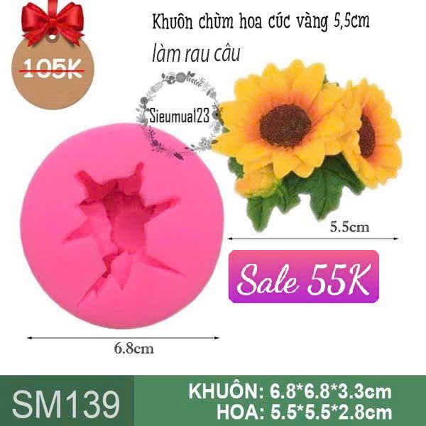 Khuôn silicon chùm hoa cúc vàng 5,5cm ( SM139 )