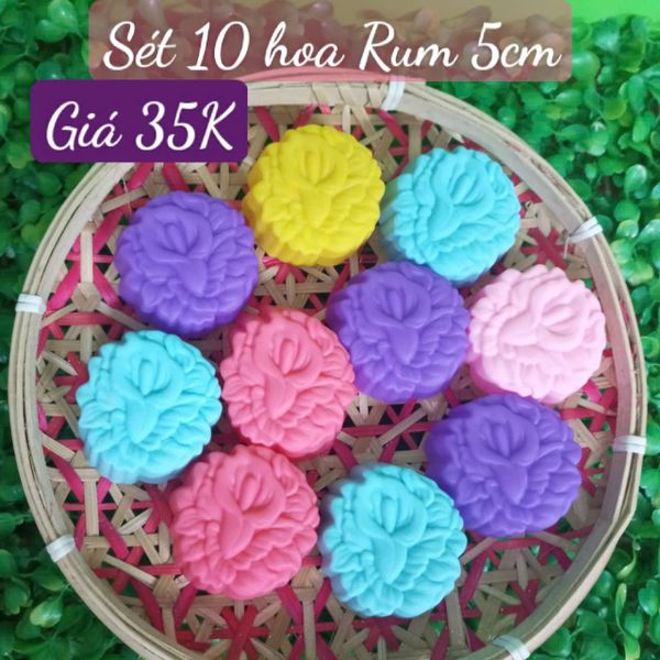 Sét 10 khuôn silicon hoa rum 5cm ( SM1950 ) mẫu 2024