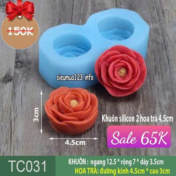 Khuôn silicon hoa trà đôi 4,5cm ( TC031 )