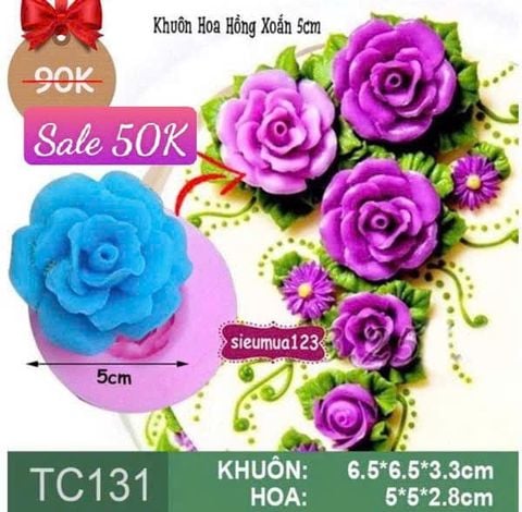 Khuôn silicon Hoa Hồng Xoắn 5cm ( TC131 )