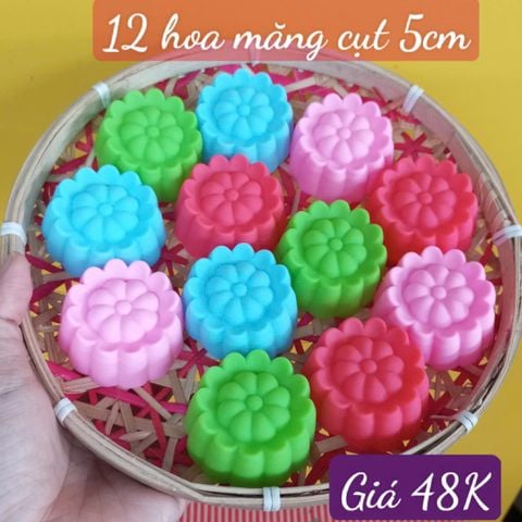 Sét 12 khuôn silicon hoa măng cụt 5cm ( SM1951 ) mẫu 2024