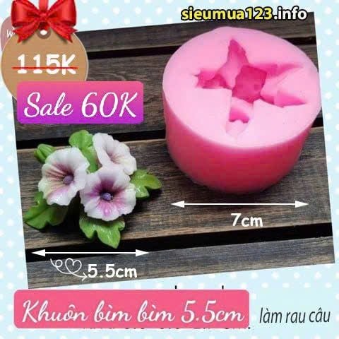 Khuôn silicon chùm hoa bìm bìm 5,5cm ( SM142 )