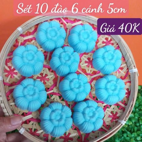 Sét 10 khuôn silicon hoa đào 6 cánh 5cm ( SM1968 ) mẫu 2024