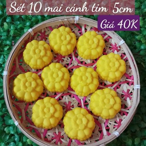 Sét 10 khuôn silicon hoa mai cánh tim 5cm ( SM1965 ) mẫu 2024