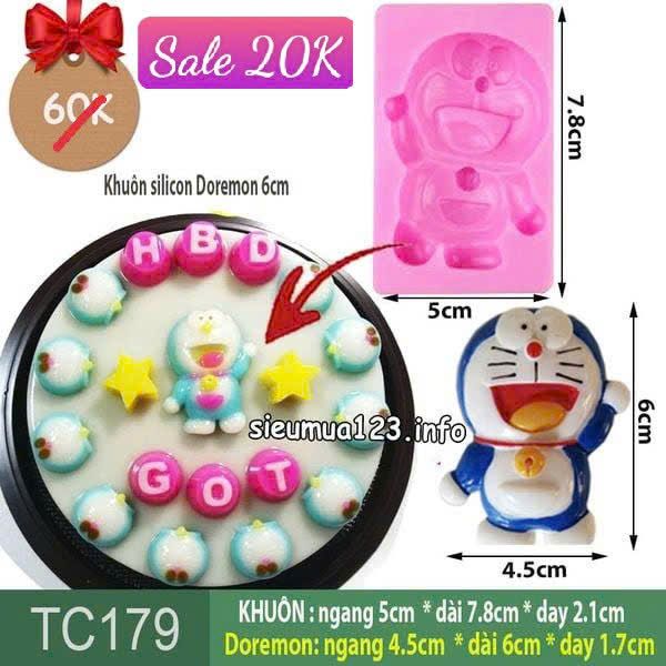 Khuôn silicon làm rau câu Doremon nhỏ vẫy tay 4cm ( TC179 )